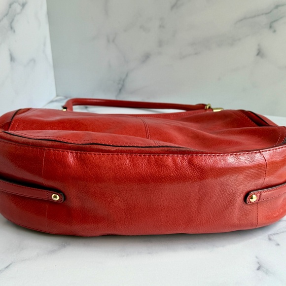 Coach Flagship Chelsea Dowel Flap Bag in Orange Leather - Picture 6 of 8